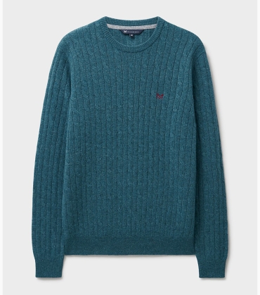 Lambswool Cable Knit Crew Neck