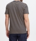 Tom Short Sleeve Stripe Linen Mix Tee - Crockery