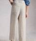 Tia Linen Wide Leg Cropped Trousers - Ivory Multi