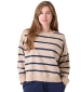 Stripe Crew Neck Sweatshirt - Stone