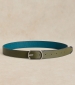 Reversible Leather Belt - Teal Multi