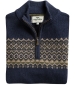 Colonsay Fair Isle 1/4 Zip Pullover - Navy