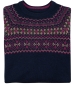 Jura Fair Isle Crew Pullover - Navy