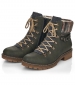 Rieker Knitted Cuff Lace Boot - Green