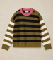 Bea Button Cotton Jumper - Green Multi
