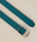 Reversible Leather Belt - Teal Multi