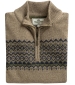 Colonsay Fair Isle 1/4 Zip Pullover - Oatmeal
