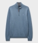 Organic Cotton 1/2 Zip Jumper - Province Blue