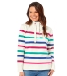 Button Down Sweatshirt - White/ Multi