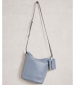 Fern Leather Crossbody Bag - Mid Blue