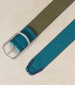 Reversible Leather Belt - Teal Multi