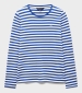 Super Soft Stripe Crew - White Blue