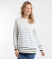 Sutton Striped Crew Jumper - Light Cream
