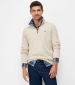 French Rib 1/2 Zip Jumper - Birch Marl