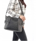 Pleated Front Tote Bag - Black
