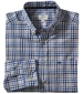 Garvock Herringbone Check Shirt - Blue/Gold