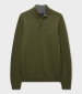 Organic Cotton 1/2 Zip Jumper - Olive Marl