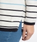 Sutton Striped Crew Jumper - Light Cream
