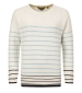 Sutton Striped Crew Jumper - Light Cream