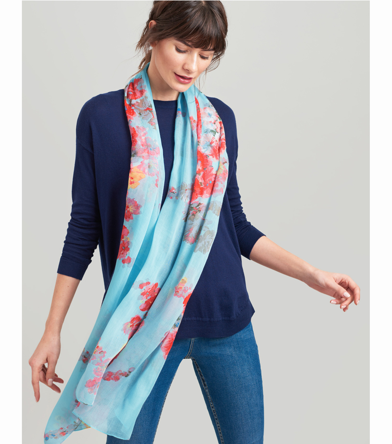 Wensley Scarf - Aqua Floral