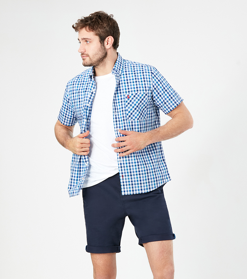 Wilson Short Sleeve Shirt - Blue Gingham