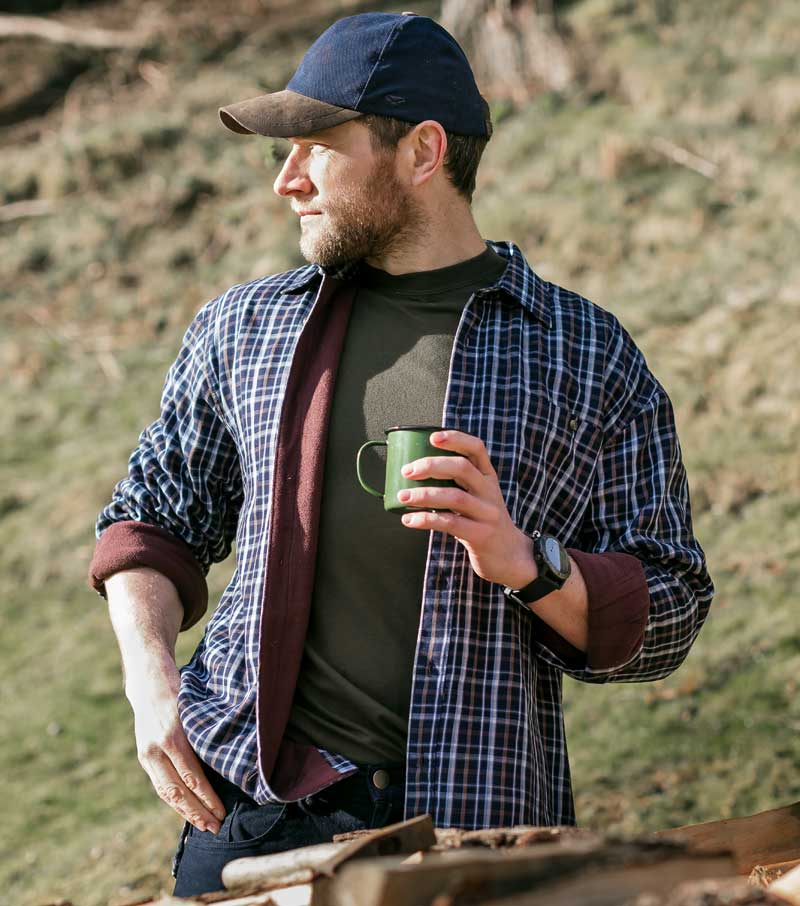 Fleece Lined Shirt - Bark