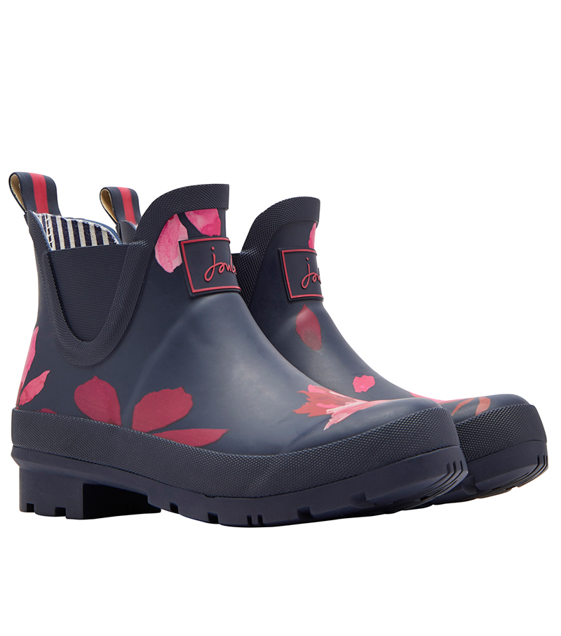 Wellibob Short Boot - Navy Chestnut Leaves