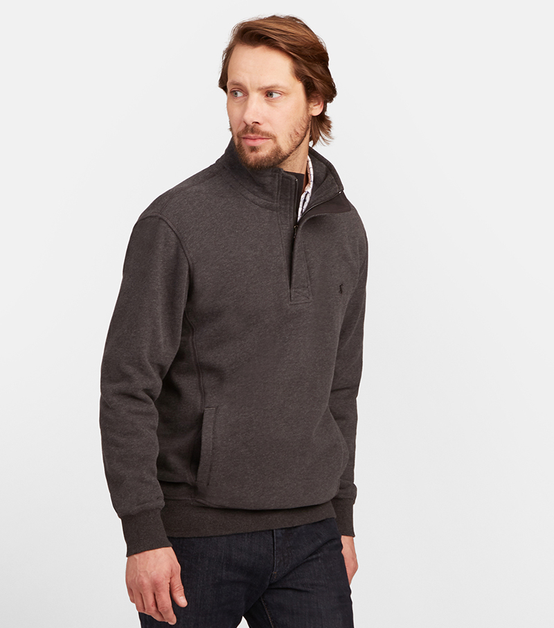 Oakhurst Funnel Neck Sweatshirt - Charcoal Marl