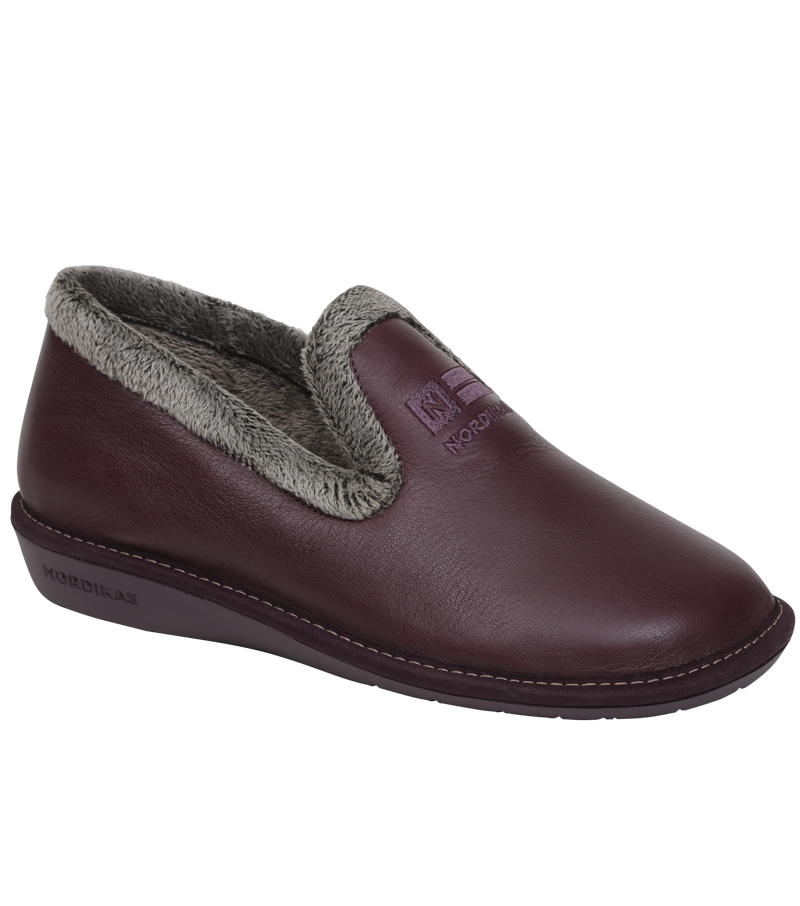 Nicola Leather House Shoe - Mulberry
