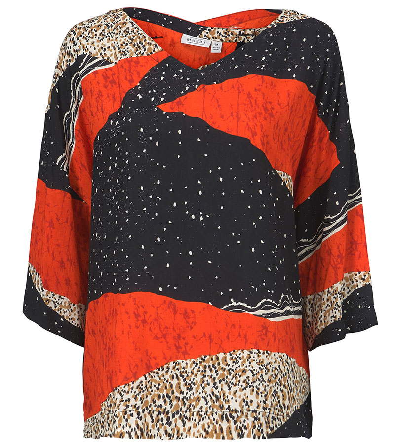 Darleen V-Neck Top - Pumpkin