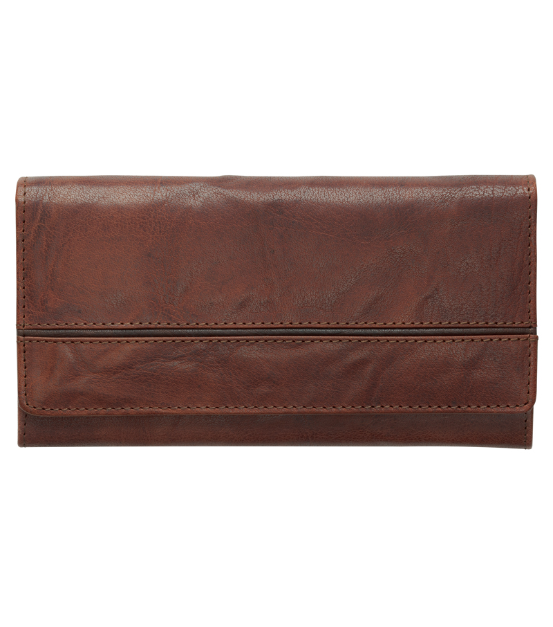 Large Fold Over Purse - Cognac