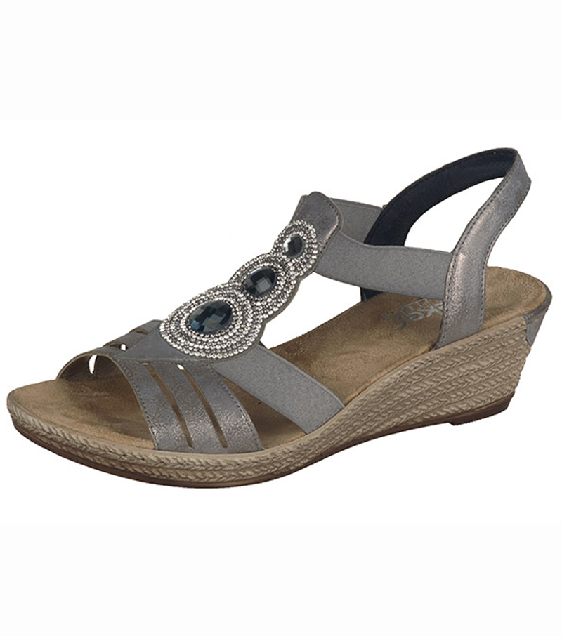 Wedge Sandal with Beaded Detail - 