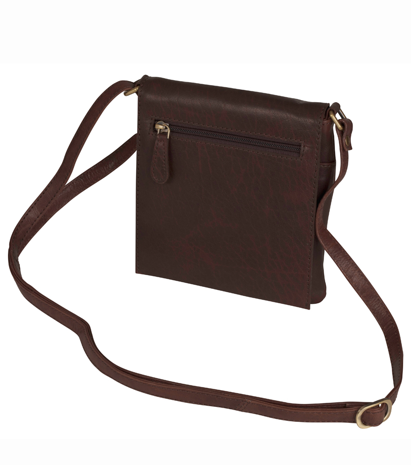Crossover Leather Bag - Brown