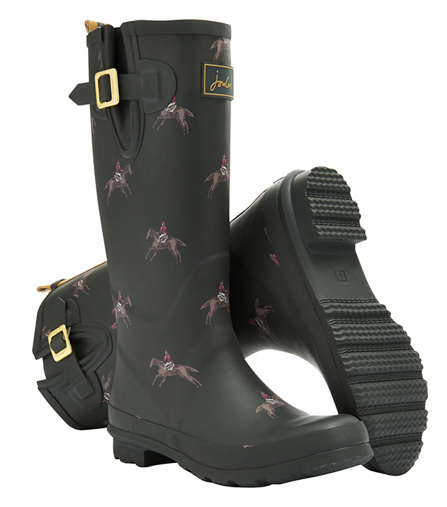 Womens Printed Wellies - Olive Horse