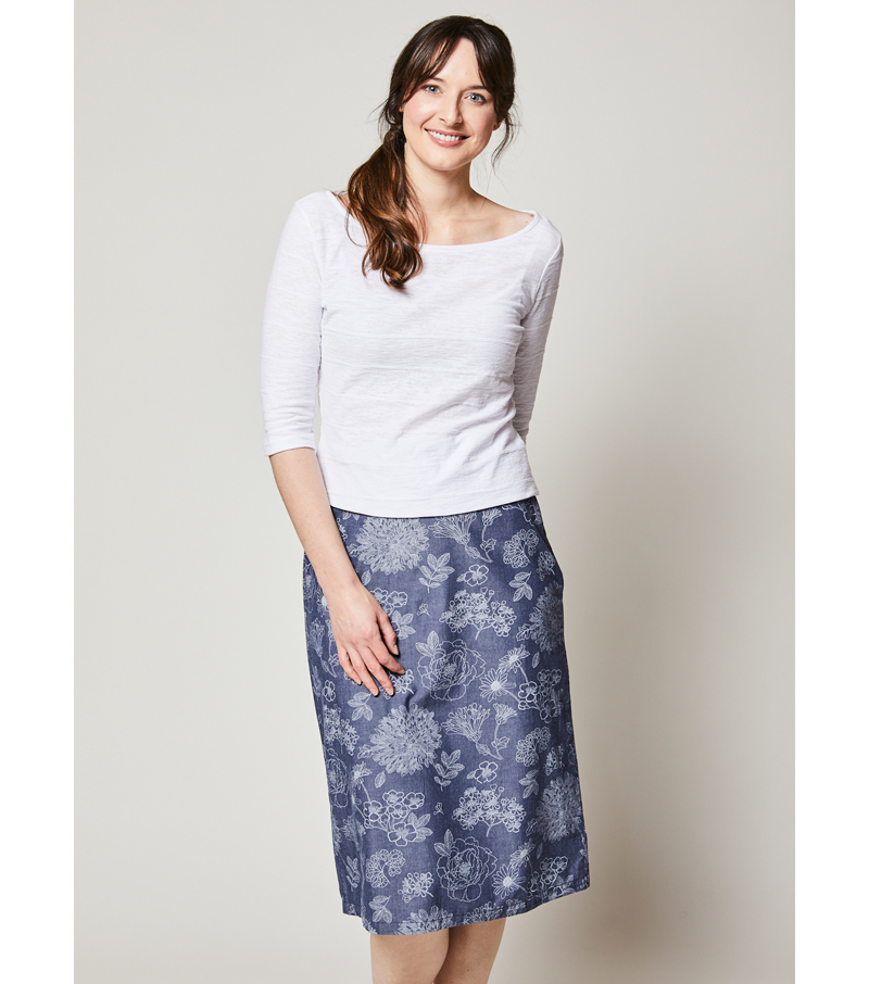 Chambray Midi Skirt - Chambray
