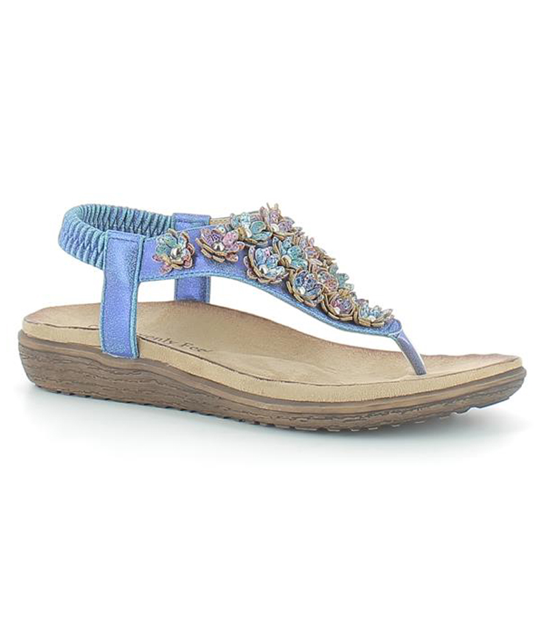 Irene Comfort Toe-Post Sandal - Blue