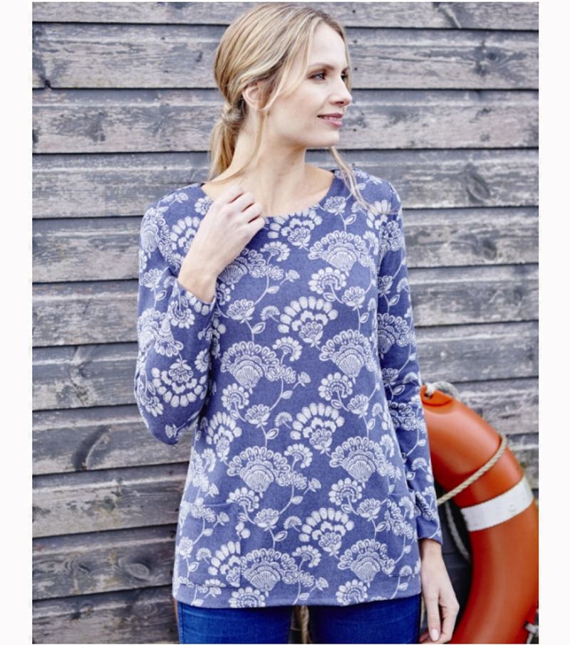 Burford Longline Jumper - Blue Mist