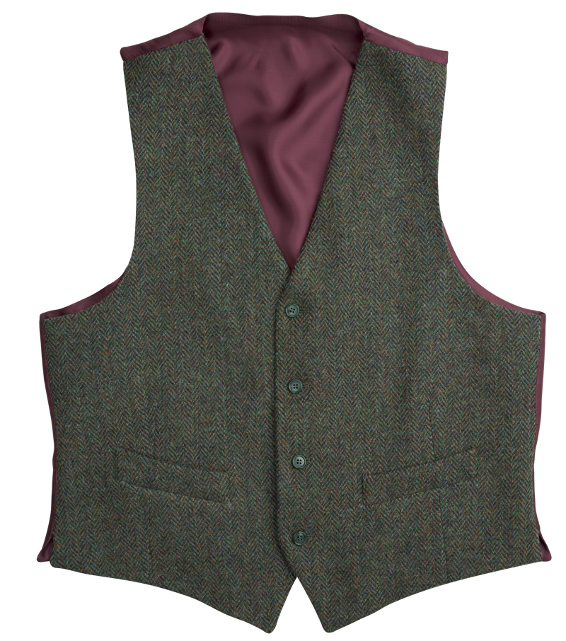 Barra Harris Tweed Waistcoat - Olive