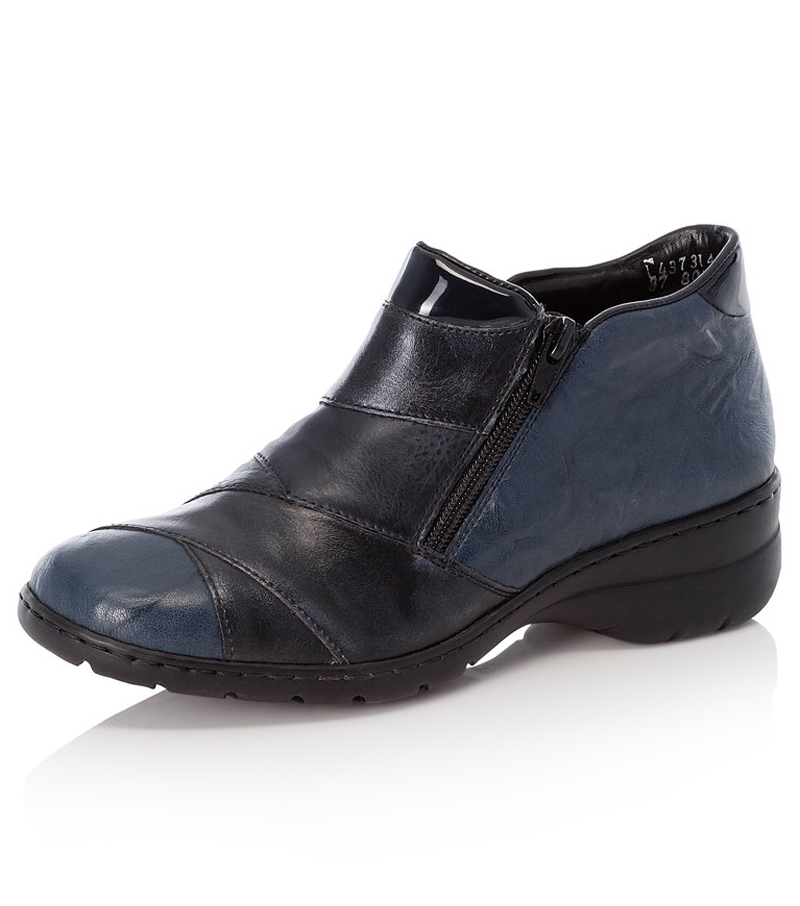 Rieker Side Zip Ankle Boot - Navy