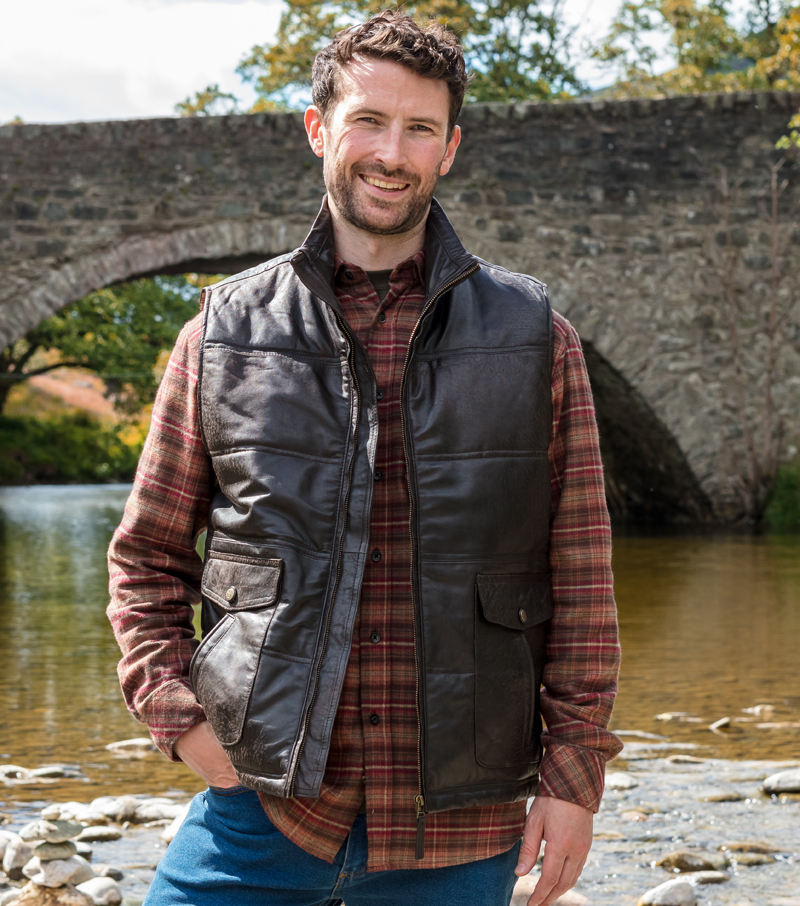 Arrochar Quilted Leather Bodywarmer - 