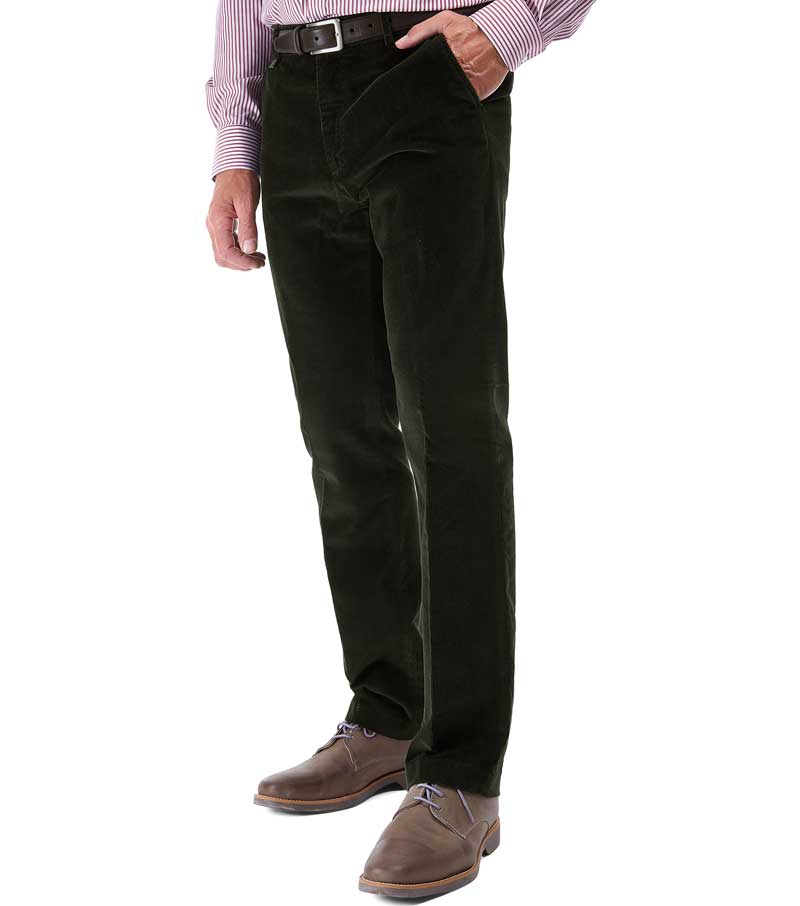 Stretch Needlecord Trouser - Olive