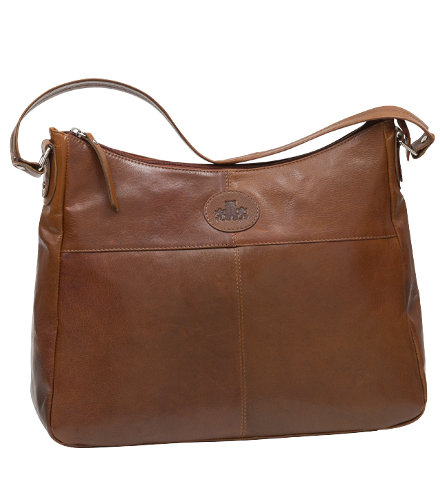 Cameo Scoop Twin Pocket Bag - Cognac