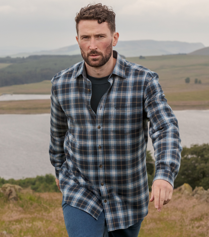 Orkney Flannel Shirt - Blue Check
