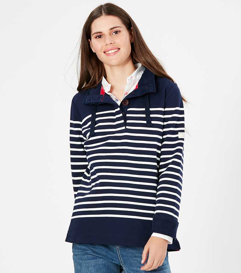 Saunton Sweatshirt - French Navy Stripe