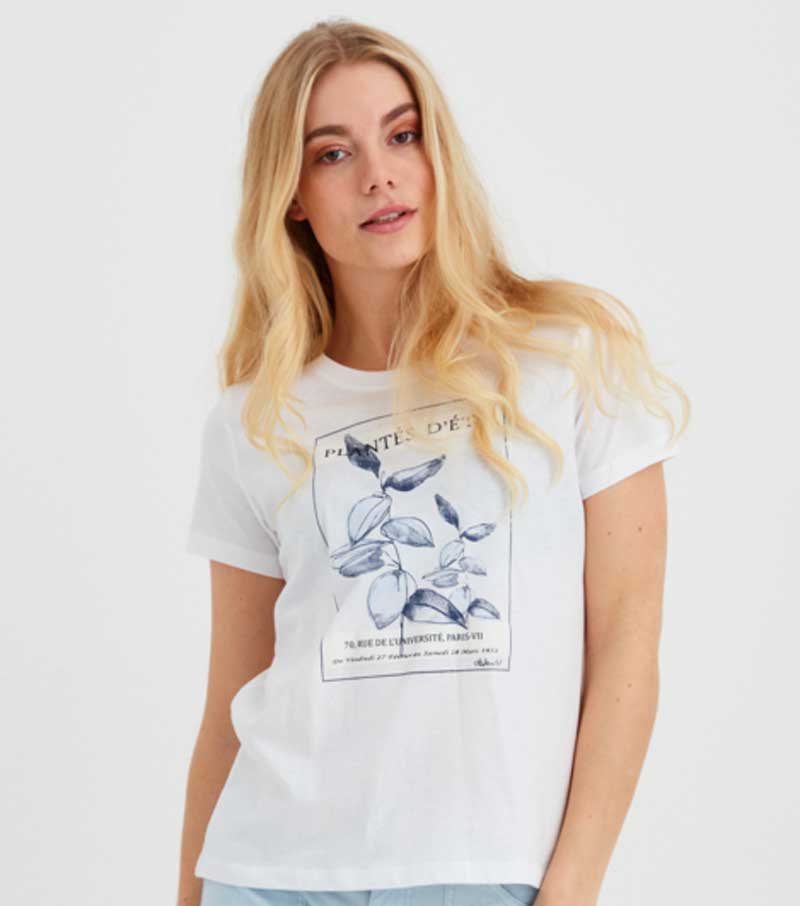 Plant Print TShirt - Indigo