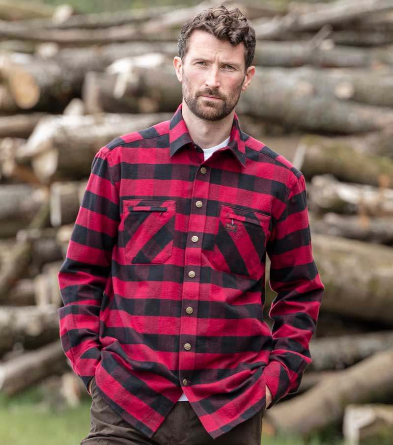 Tentsmuir Flannel Shirt - Red/Black
