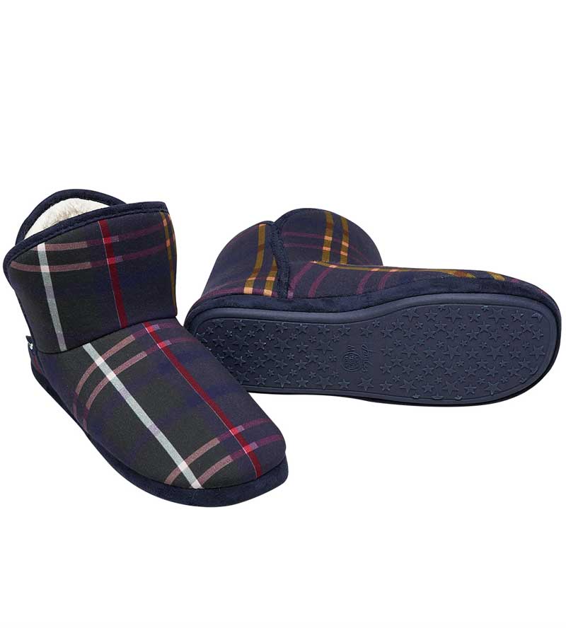 Joules Cabin Slipper - Navy Check