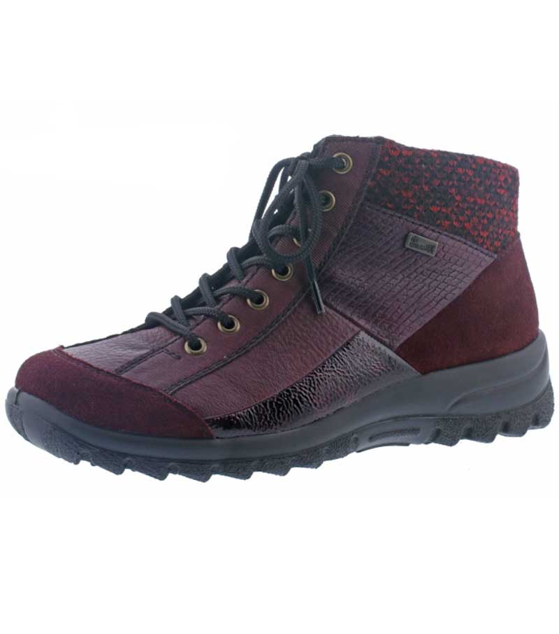 Lace Up Boot - Burgundy