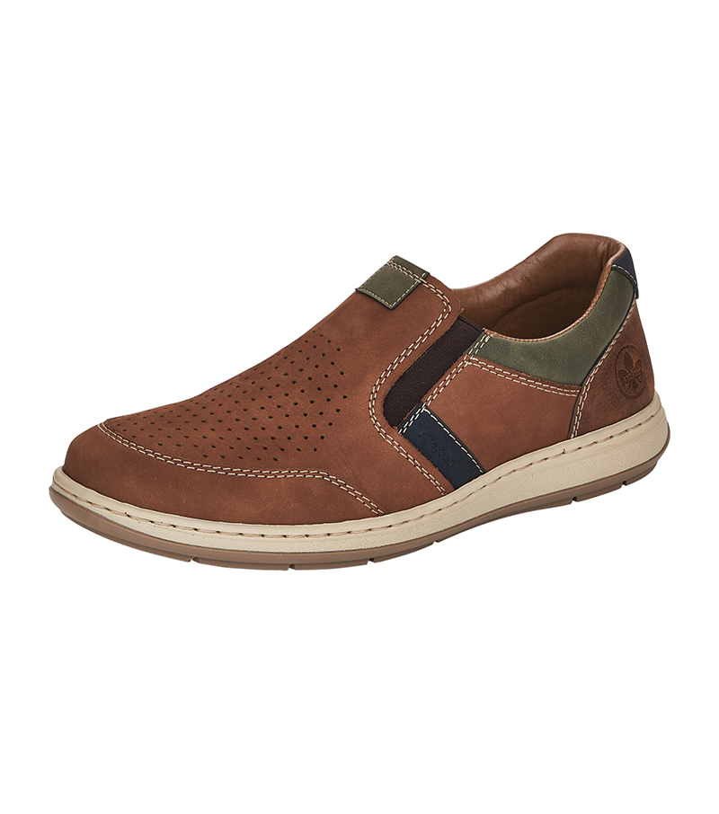 Slip On Trainer Shoe - Brown/Navy
