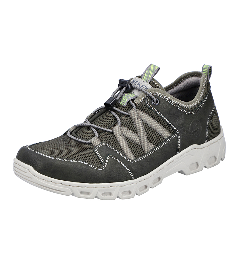 Toggle Fastening Lace Shoe - Green/Cement